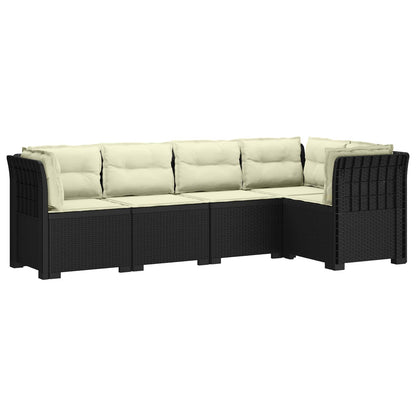 5-Zits Tuin Sofa met Kussens Rattan Look PP Antraciet