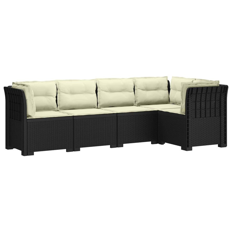 5-Zits Tuin Sofa met Kussens Rattan Look PP Antraciet