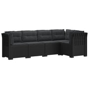 Tuinbank 5-zits rattan look PP antraciet