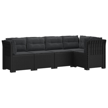 5-Zits Tuin Sofa met Kussens Rattan Look PP Antraciet