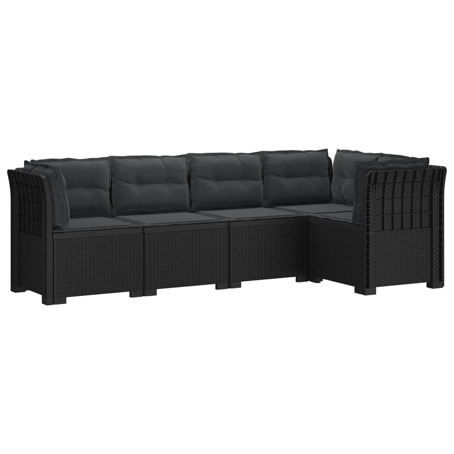 5-Zits Tuin Sofa met Kussens Rattan Look PP Antraciet