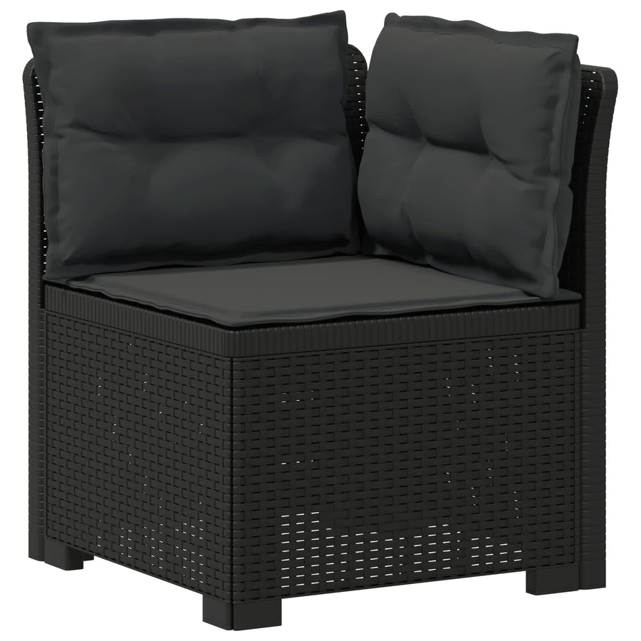 5-Zits Tuin Sofa met Kussens Rattan Look PP Antraciet