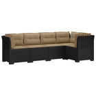 Tuinbank 5-zits antraciet rattan look PP