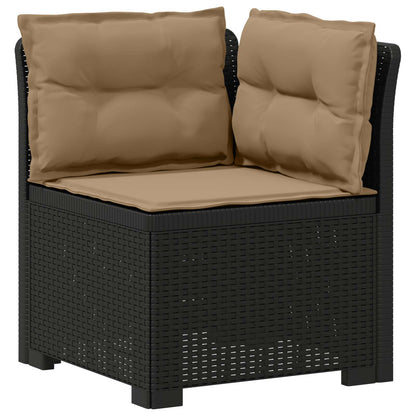 5-Zits Tuin Sofa met Kussens Rattan Look PP Antraciet