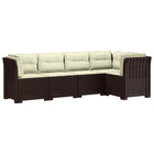 Modulaire tuinbank 5-persoons bruin rattan look