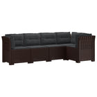 Modulaire tuinbank 5-zits PP bruin