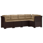 Modulaire tuinbank 5-zits bruin rattan look