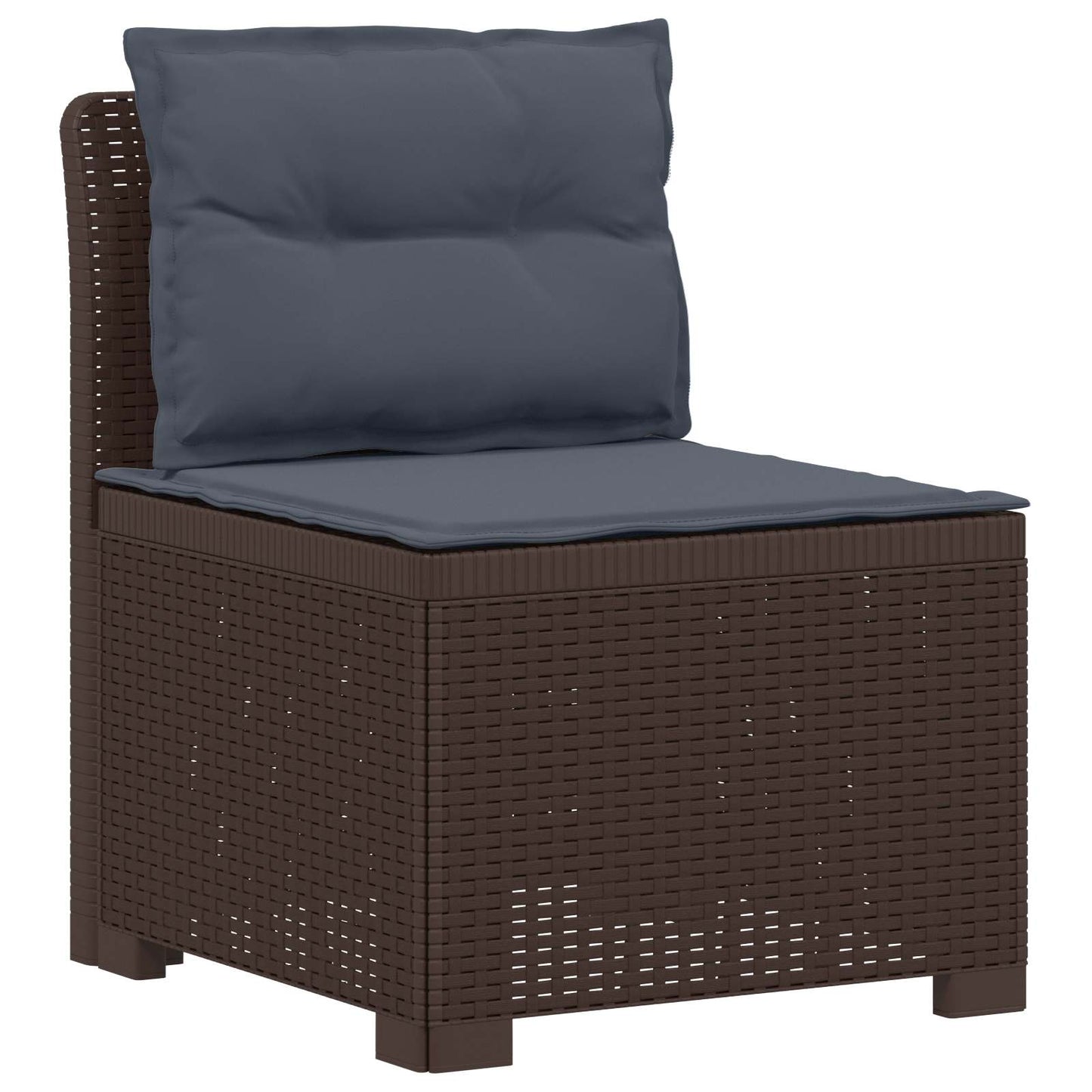 5-Zits Tuin Sofa met Kussens Rattan Look PP Bruin