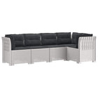 Modulaire tuinbank 5-zits PP wit met antraciet kussens