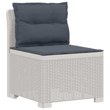 5-Zits Tuin Sofa met Kussens Rattan Look PP Wit