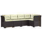 Modulaire tuinbank 5-zits lichtgrijs rattan look