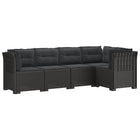 5-zits tuinbank rattanlook lichtgrijs 55x55 cm kussens