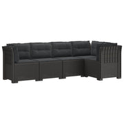 5-zits tuinbank rattanlook lichtgrijs 55x55 cm kussens