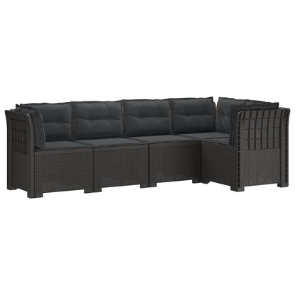 5-Zits Tuin Sofa met Kussens Rattan Look PP Lichtgrijs