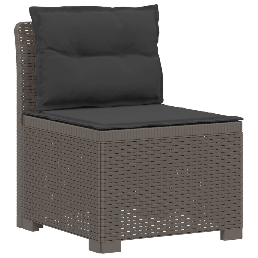 5-Zits Tuin Sofa met Kussens Rattan Look PP Lichtgrijs