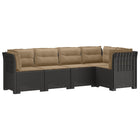 Modulaire tuinbank 5-zits lichtgrijs rattan look PP