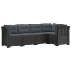Tuinbank 5-zits rattan look PP lichtgrijs