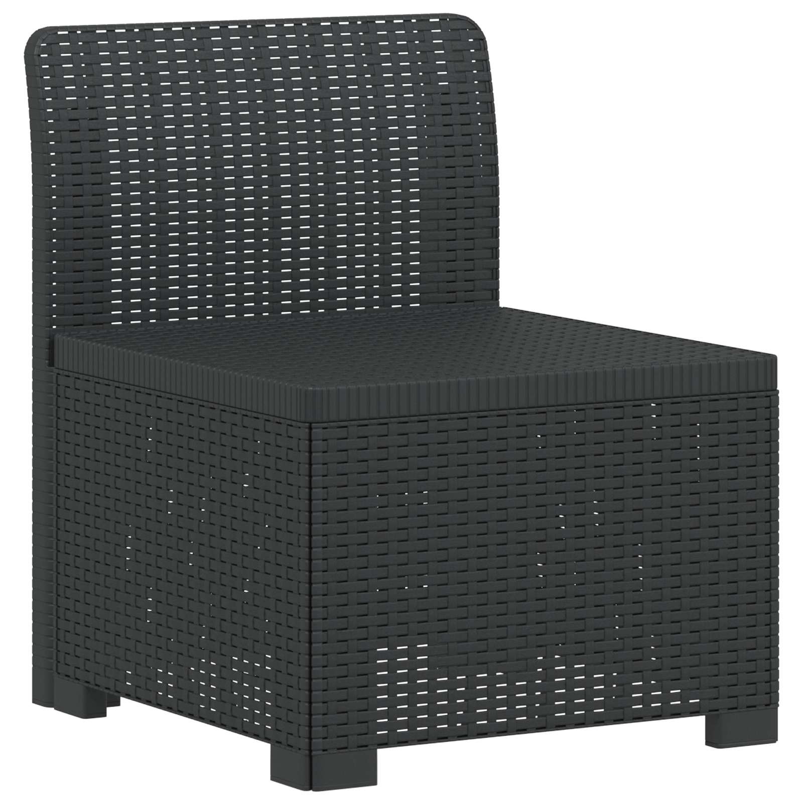 5-Zits Tuin Sofa Rattan Look PP Antraciet