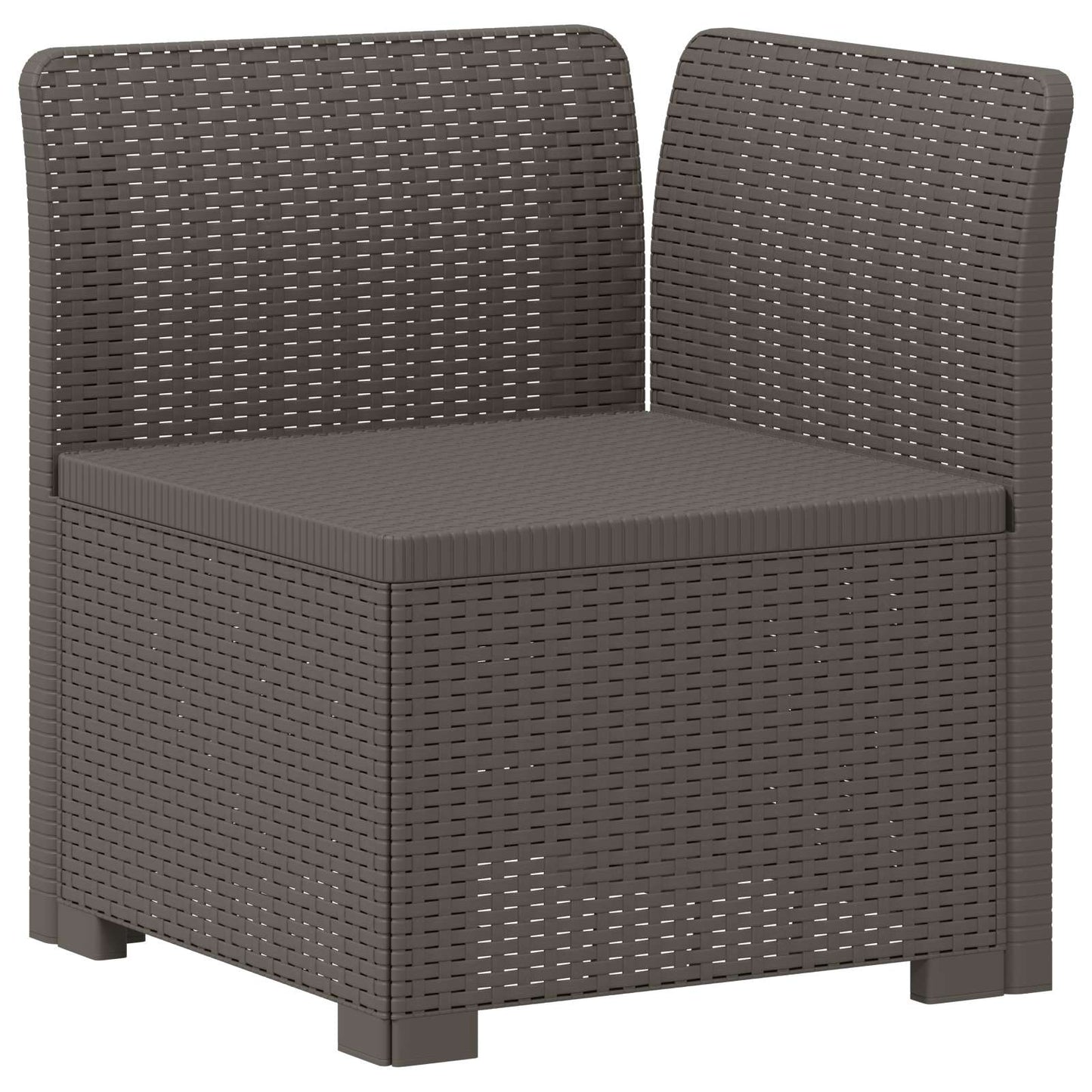 5-Zits Tuin Sofa Rattan Look PP Lichtgrijs