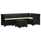 Tuinbank 5-zits rattan look PP antraciet