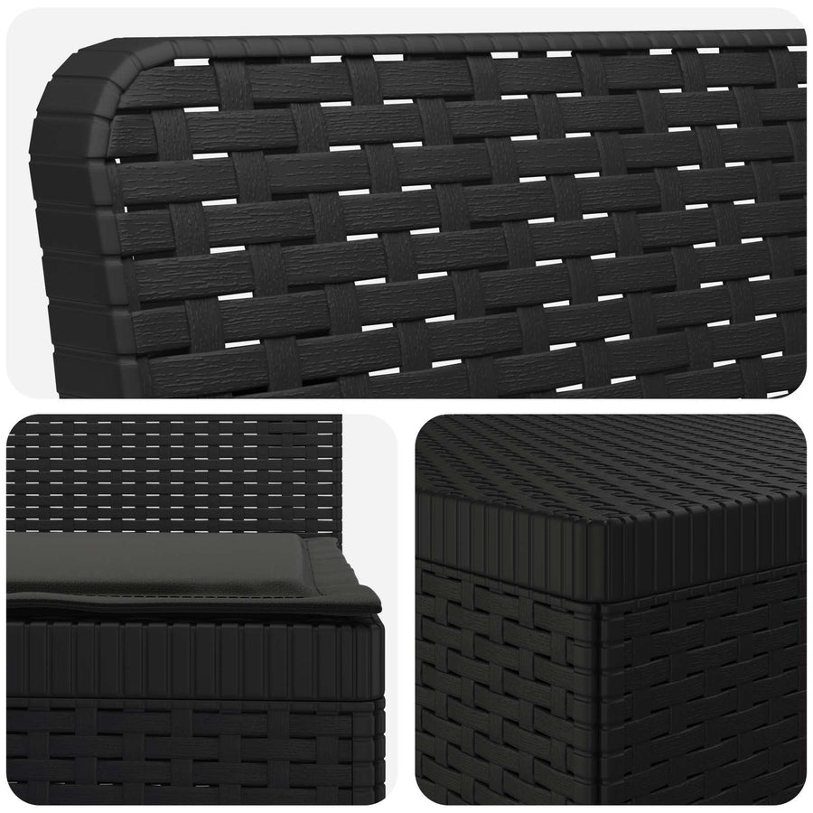 5-Zits Tuin Sofa met Kussens Rattan Look PP Antraciet