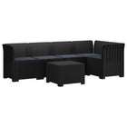 Modulaire tuinbank 5-zits rattan look PP antraciet