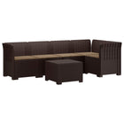 Modulaire tuinbank 5-zits PP rattan bruin