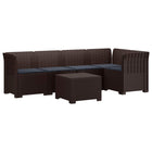 Tuinbank 5-zits bruin rattan look