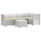 Tuinbank 5-zits rattan look wit polypropyleen