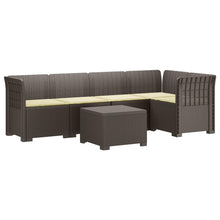 5-Zits Tuin Sofa met Kussens Rattan Look PP Lichtgrijs