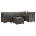 Modulaire tuinbank 5-zits lichtgrijs rattan look PP