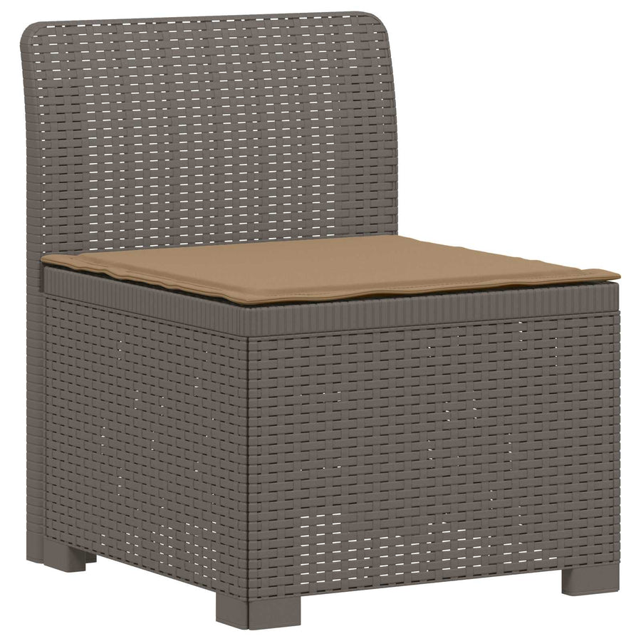 5-Zits Tuin Sofa met Kussens Rattan Look PP Lichtgrijs