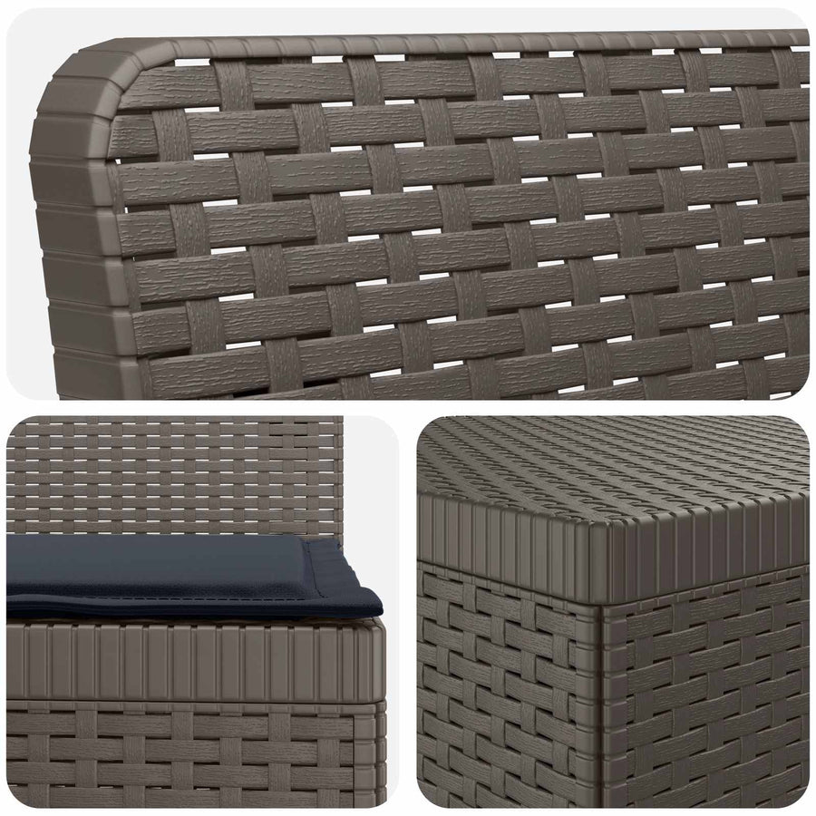 5-Zits Tuin Sofa met Kussens Rattan Look PP Lichtgrijs