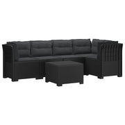 Modulaire tuinbank 5-zits antraciet rattan look