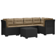 Modulaire tuinbank 5-zits antraciet rattan look