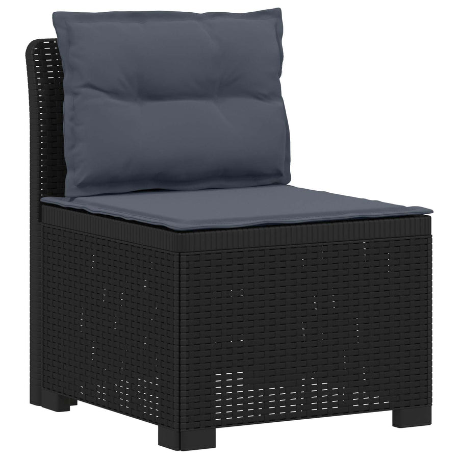 5-Zits Tuin Sofa met Kussens Rattan Look PP Antraciet