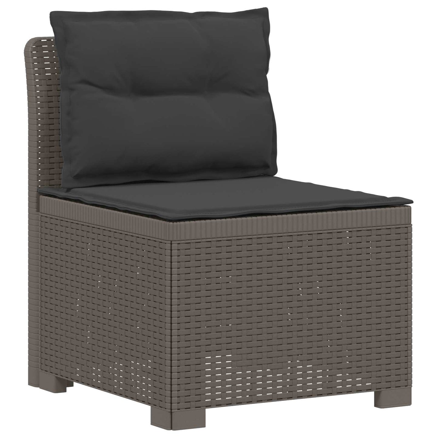 5-Zits Tuin Sofa met Kussens Rattan Look PP Lichtgrijs