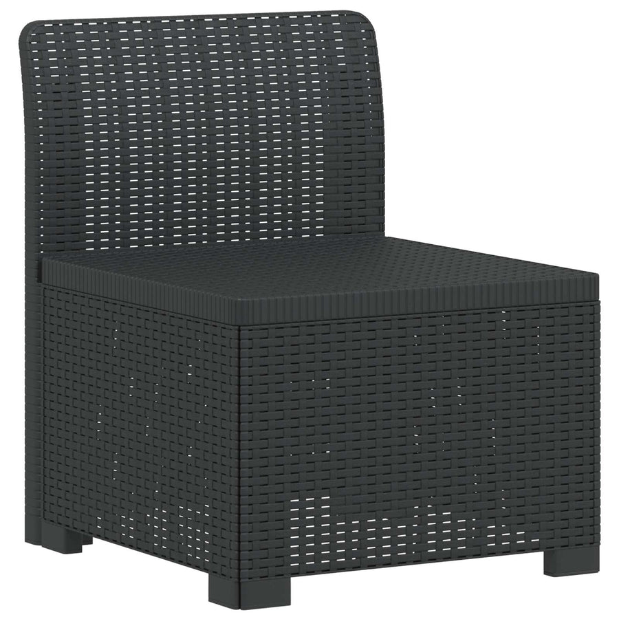 6-Zits Tuin Sofa Rattan Look PP Antraciet