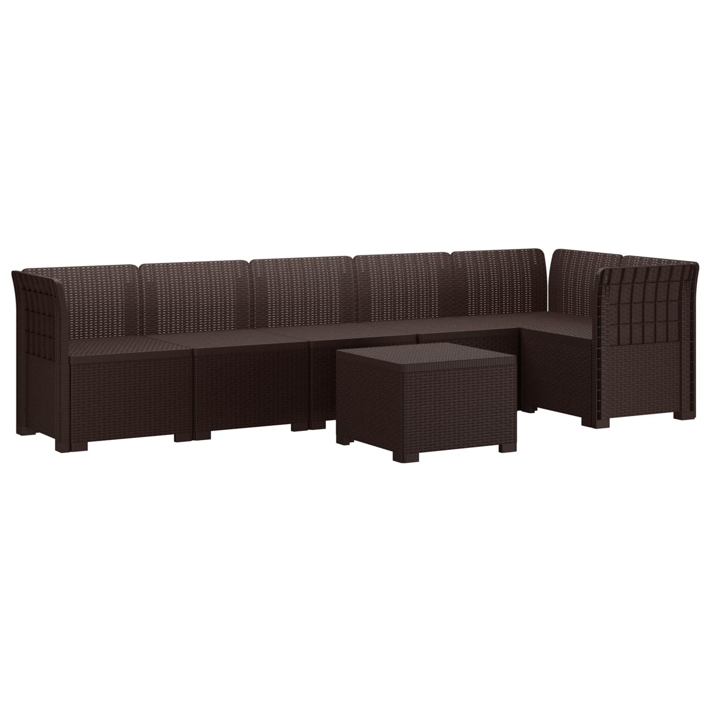 6-Zits Tuin Sofa Rattan Look PP Bruin