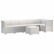 Modulaire tuinbank 6-zits PP wit