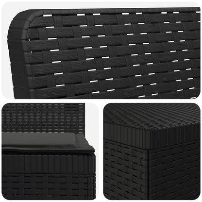 6-Zits Tuin Sofa met Kussens Rattan Look PP Antraciet