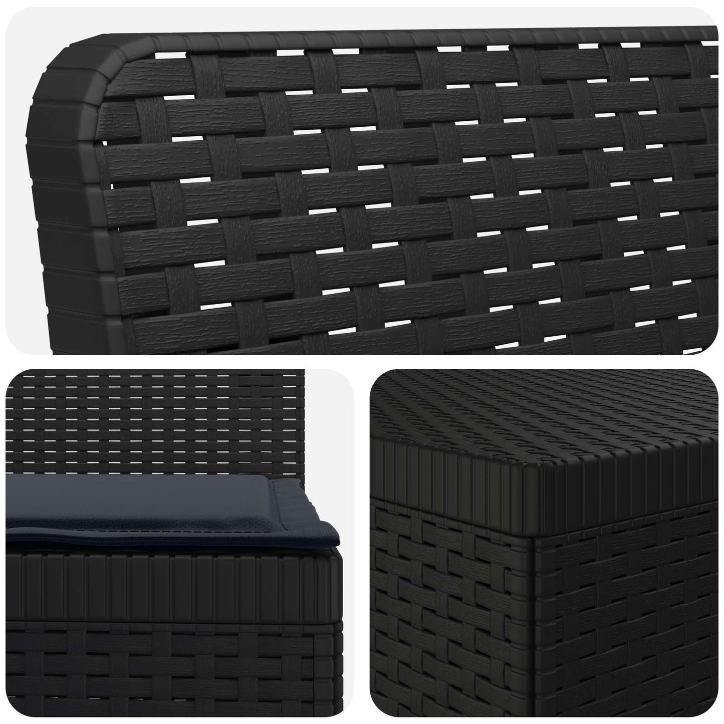 6-Zits Tuin Sofa met Kussens Rattan Look PP Antraciet