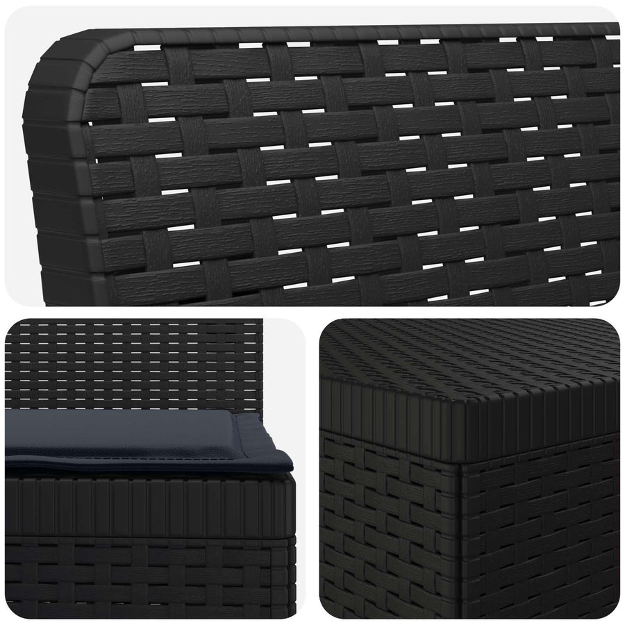 6-Zits Tuin Sofa met Kussens Rattan Look PP Antraciet