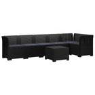 Modulaire tuinbank 6-zits PP rattan look antraciet