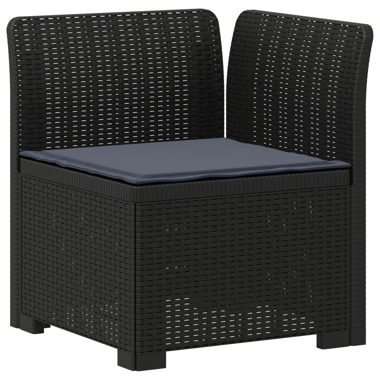6-Zits Tuin Sofa met Kussens Rattan Look PP Antraciet
