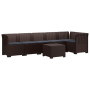 Modulaire tuinbank 6 personen PP bruin