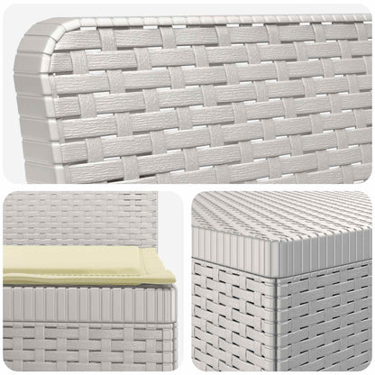 6-Zits Tuin Sofa met Kussens Rattan Look PP Wit