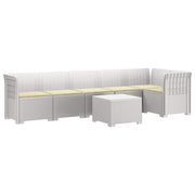 Modulaire tuinbank 6-persoons PP wit