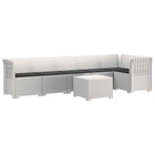 Modulaire tuinbank 6-zits PP rattan look wit