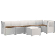 Modulaire tuinbank 6-zits wit rattan look